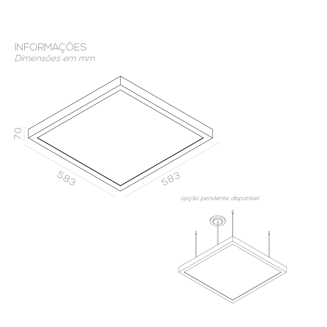 Luminária de sobrepor Painel LED Quad SB - Imagem 2