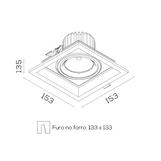 Luminária de embutir Twistar Flat 153 x1 - Imagem 2